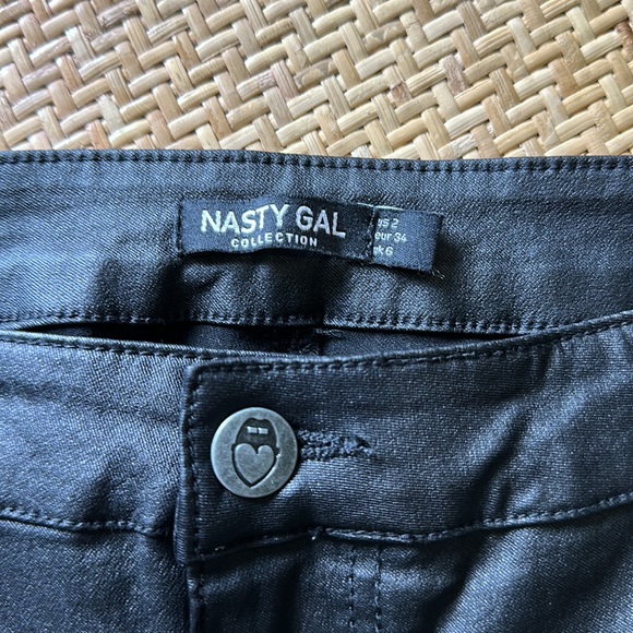 Nasty Gal 20% Recycled Coated Denim Disco Jeans - Picture 5 of 5